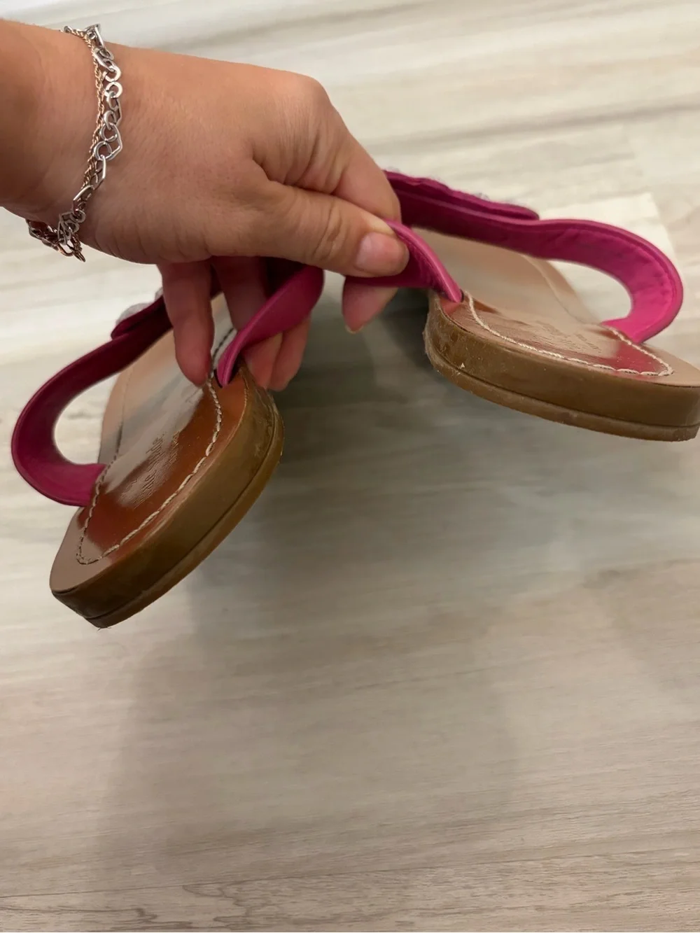 Kate Spade Women's Hot Pink Jeweled Thong Sandals Size 8